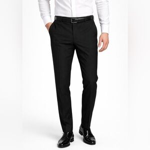 Calvin Klein Tailored Black Wool Dress Pants 34x30 Modern Slim Office Essential